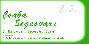csaba segesvari business card